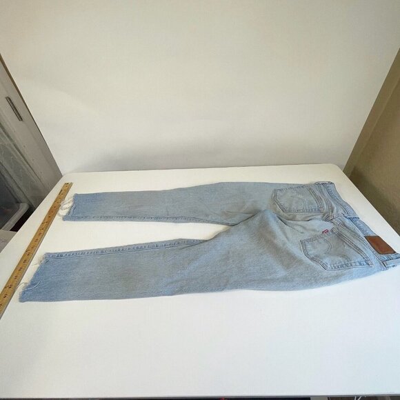 Levi's 501 Women Distressed Button Fly Skinny Jeans Blue 27 High Rise Light Wash - Picture 3 of 12